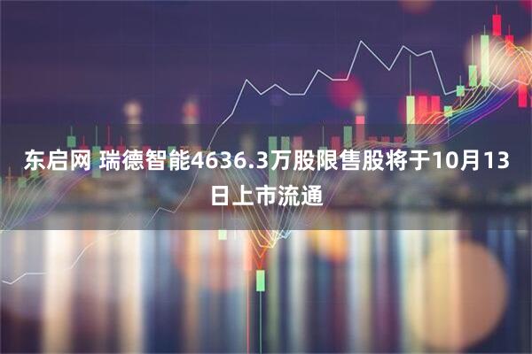 东启网 瑞德智能4636.3万股限售股将于10月13日上市流通